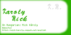 karoly mick business card